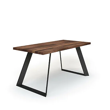 Esstisch Massivholz Nussbaum Nach Maß Metall Riga Schraeg Gerade Kante