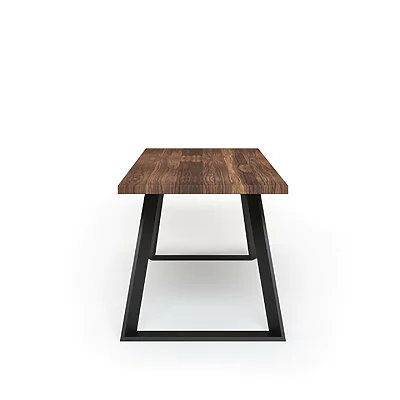 Esstisch Massivholz Nussbaum Nach Maß Metall Riga Seite Gerade Kante