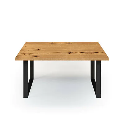 Esstisch Massivholz Wildeiche Nach Maß Kufen Bile Front Gerade Kante