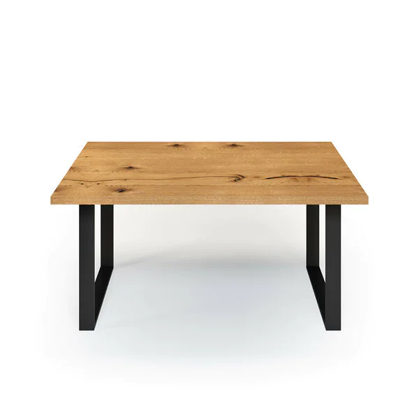 Esstisch Massivholz Wildeiche Nach Maß Kufen Bile Front Gerade Kante