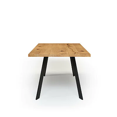 Esstisch Massivholz Wildeiche Nach Maß Tischbeine Tania Seite Gerade Kante