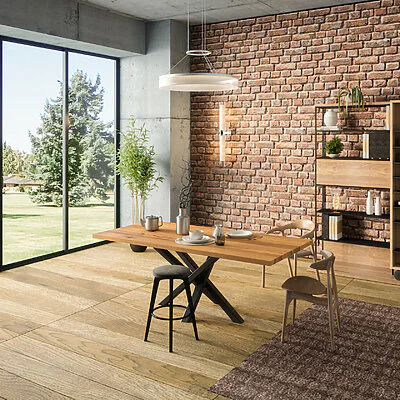 Massivholz Esstisch Wildeiche Industrial Metall Nach Maß Lir