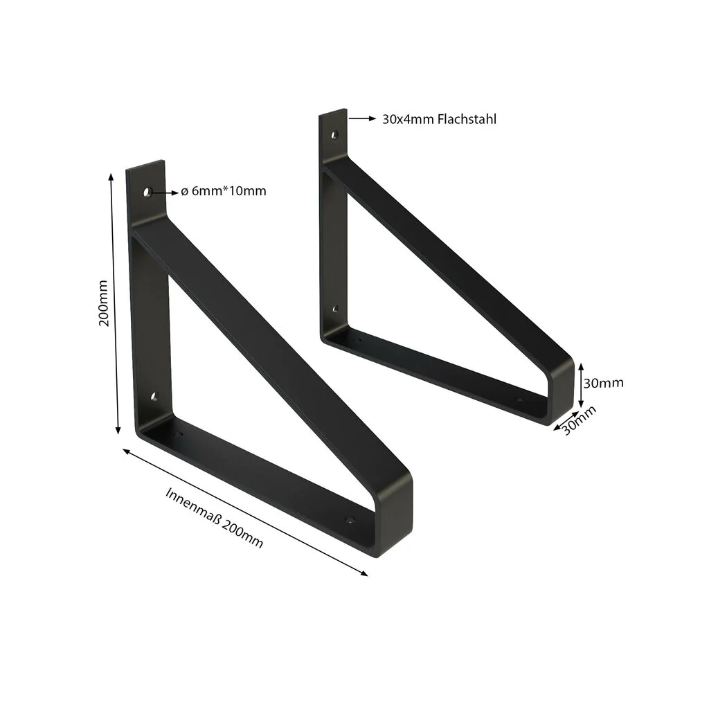 Regalhalter Lark Metal Schwarz Masse