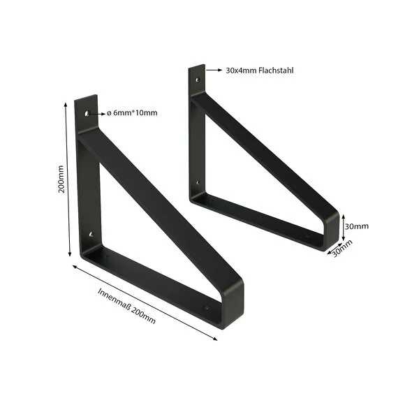 Regalhalter Lark Metal Schwarz Masse