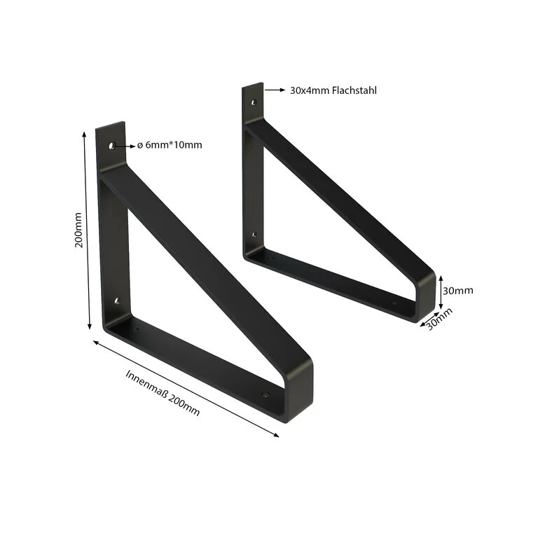 Regalhalter Lark Metal Schwarz Masse