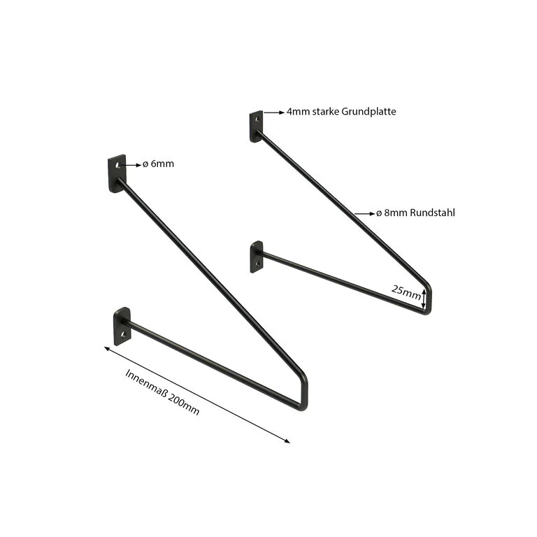 Regalhalter Strenia Metal Schwarz Masse