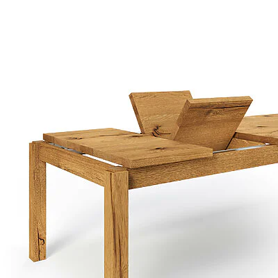 Essstisch Ausziehbar Holz Massivholz Vollholztisch Holzbeine Wildeiche Bardo V10