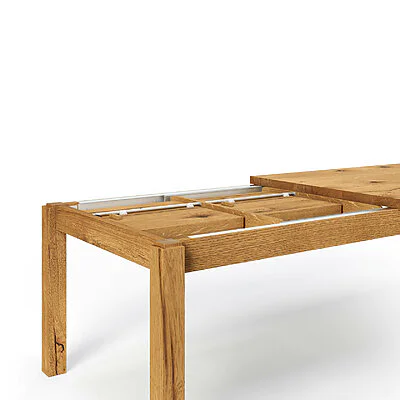 Essstisch Ausziehbar Holz Massivholz Vollholztisch Holzbeine Wildeiche Bardo V11