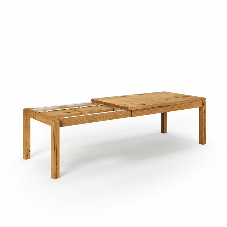 Essstisch Ausziehbar Holz Massivholz Vollholztisch Holzbeine Wildeiche Bardo V8