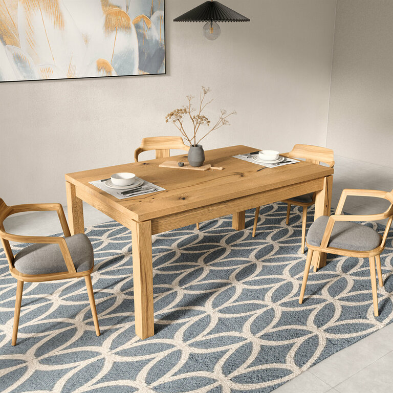 Esstisch Holz Massivholz Vollholz Holzbeine Wildeiche Wohnzimmer Bardo V