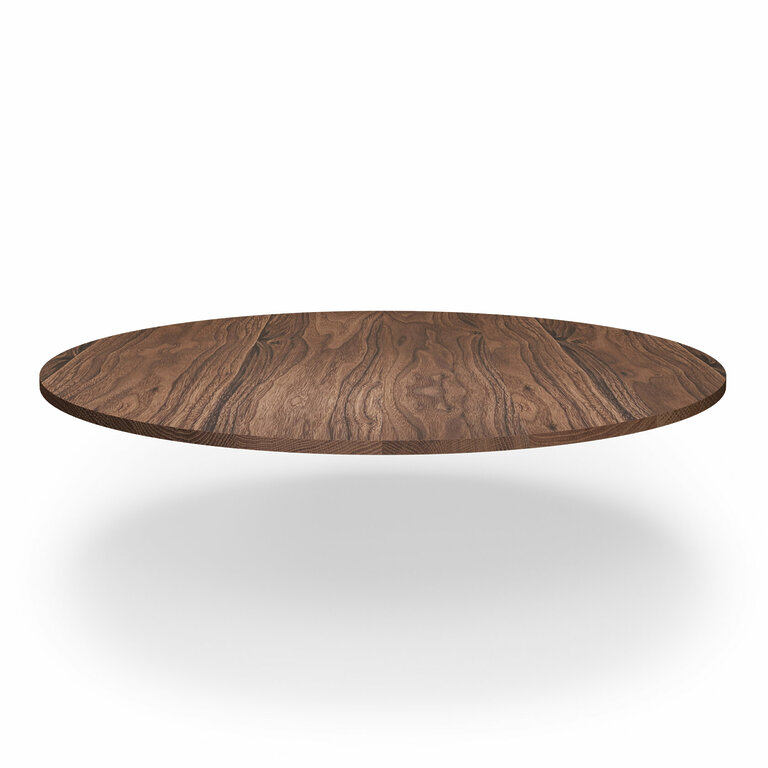 Tischplatte Holz Rund Massivholz Nach Maß Nussbaum Gerade Kante V1