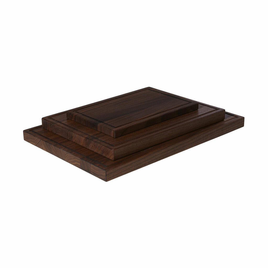 Schneidebrett Set Holz Nussbaum Holzbrett Saftrille Massiv V2