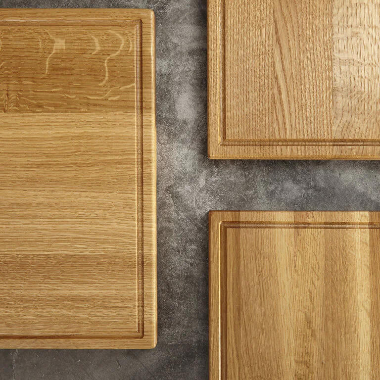 Schneidebrett Set Holz Eiche Holzbrett Saftrille Massiv V1