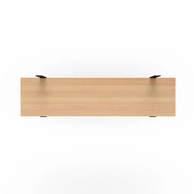 Wandregal Holz Metall Buche Schweberegal Regalhalterung Aris Schwarz Flachstahl Offen Draufsicht