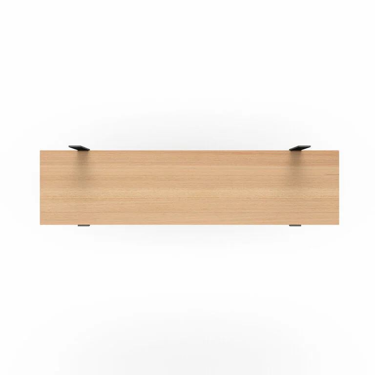 Wandregal Holz Metall Buche Schweberegal Regalhalterung Aris Schwarz Flachstahl Offen Draufsicht