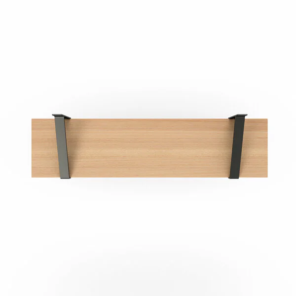 Wandregal Holz Metall Buche Schweberegal Regalhalterung Lark Schwarz Flachstahl Offen Draufsicht