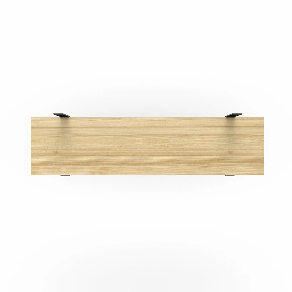 Wandregal Holz Metall Esche Schweberegal Regalhalterung Aris Schwarz Flachstahl Offen Draufsicht