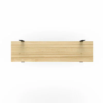 Wandregal Holz Metall Esche Schweberegal Regalhalterung Aris Schwarz Flachstahl Offen Draufsicht