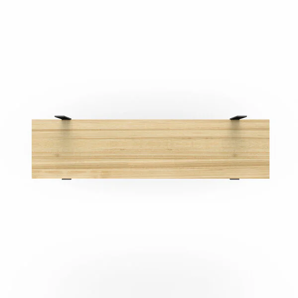 Wandregal Holz Metall Esche Schweberegal Regalhalterung Aris Schwarz Flachstahl Offen Draufsicht