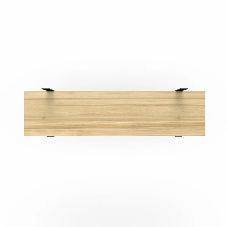 Wandregal Holz Metall Esche Schweberegal Regalhalterung Aris Schwarz Flachstahl Offen Draufsicht